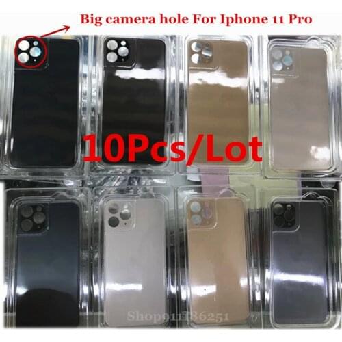 10Pcs Original Quality With Wide Big Camera Hole Back Cover Housing Glass For Iphone 11 Pro Rear Door Repair