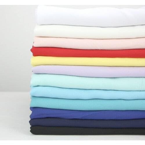 Pearl Chiffon Fabric Clothing Fabric Summer Drape Opaque Thick White Black Solid Color100Dsnow YarnTops Dresses DIYsewing Fabric