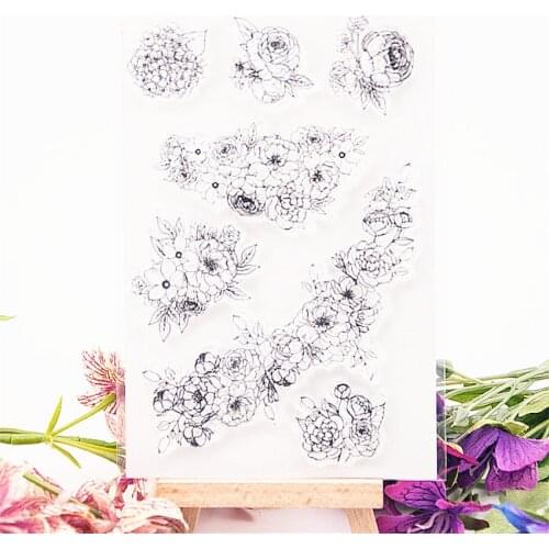10.5x15cm Vines flower Transparent Clear Stamps Silicone Seals Roller Stamp DIY scrapbooking photo album/Card Making wedding