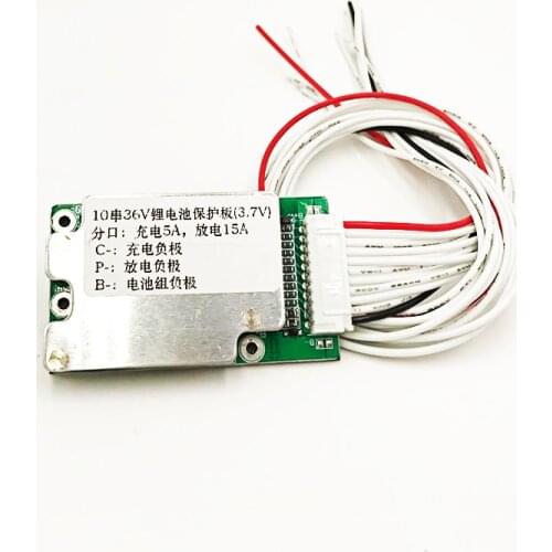 10S 36V Li-ion Electric Bicycle Battery, 15A 18650 Lithium Cell, BMS PCB Battery Protection, Board Balance