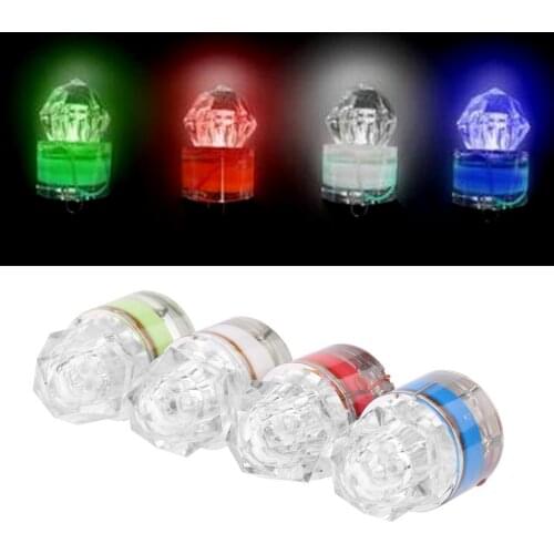 10X ABS Mini LED Waterproof Fishing Bait Light Squid Fishing Lures Bait Deep Drop Diamond Underwater Fish Lure Lamp Lights