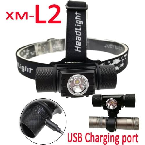 2 in 1 USB Rechargerable XM-L2 LED Head Lamp Front Bike Lamp Bicycle Light 4 Modes Flashlight Head Light Cycling Riding Lamps