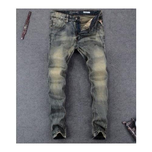 2021 New Fashion Men Jeans Slim Fit Cotton Denim Buttons Pants Brand Classical Jeans homme Elastic Vintage Long Jeans Men