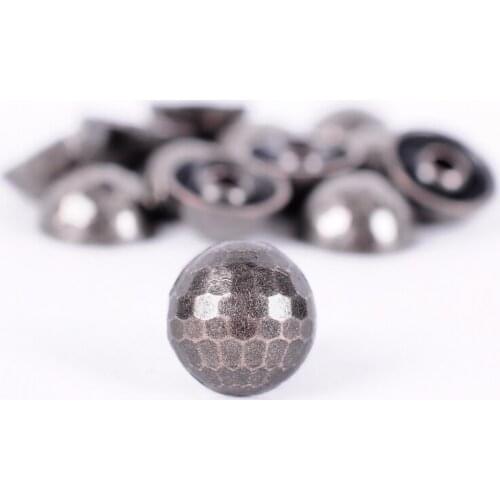 30pc 10MM SOLID SILVER HEXAGON BALL CONCHO STUD SPOTS RIVET LEATHER CRAFT DECOR