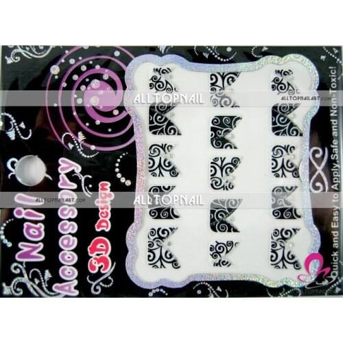 Free Shipping Nail Art Stickers 300pcs A_Grade Mixed 3D French Nail Stickers
