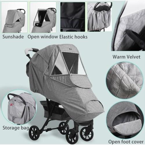 Universal Thicken Stroller Rain Cover Waterproof Wind Dust Shield Baby Stroller Pushchair Pram Rain Cover for Baby Strollers