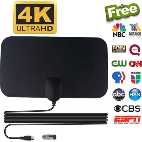 High Gain 25dBi Amplified Flat Design Indoor Digital HDTV TV Antenna (Aerial)