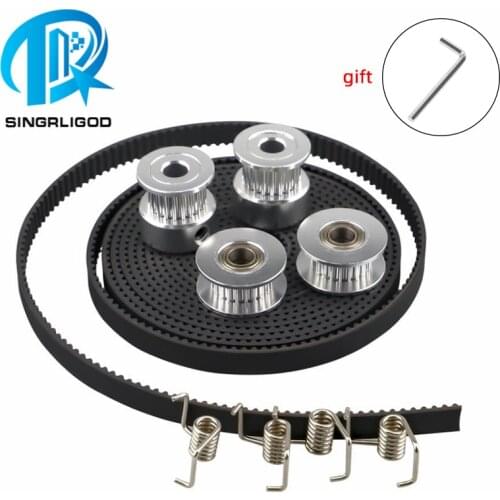 3D Printer Parts GT2 Pulley 20 Teeth Bore 5mm GT2 6mm Timing Belt & 2X Idler 4X Tensioner for 3D printer kit