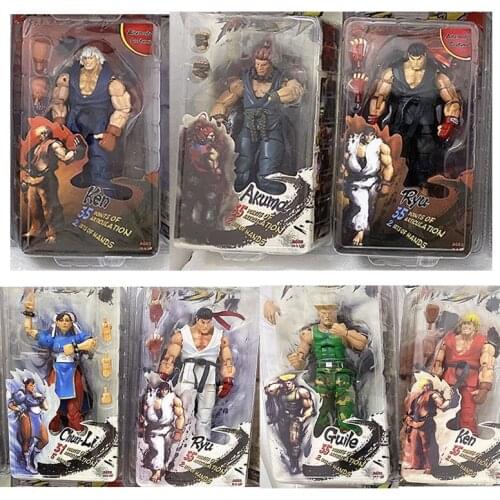 NECA Ryu Figure Chun Li Hoshi Ken Akuma Guile Gouki Action Figure Hot Game Collection Model Toy