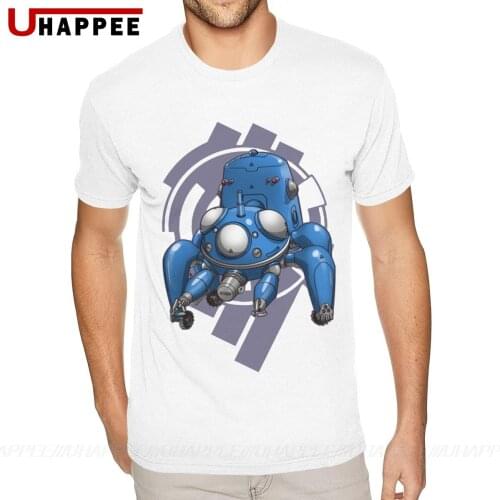 Printed Ghost In The Shell Tachicoma Tee Shirts for Men Design Your Own Short Sleeve Heavy Cotton Crew Tee Shirt