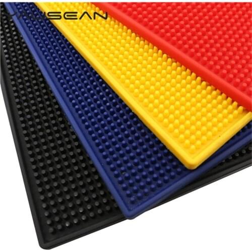2019 Thicken PVC Bar mat rubber pad Black anti-slip coaster Beer Bar placemat Table Water Proof Mats Kitchen Tools Accessories