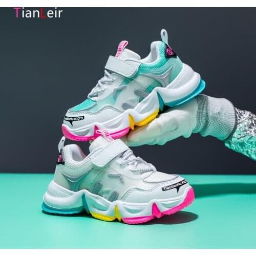 2021 Fashion Kids Shoes Girls Breathable Mesh Kids Sneakers For Girls Shoes Casual Comfortable Children Shoes Chaussure Enfant