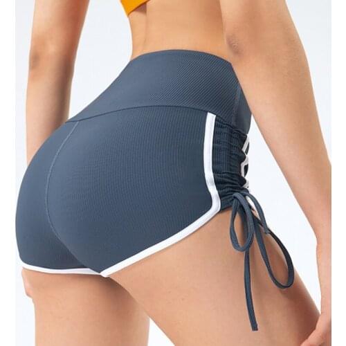 New Style High Waist Leggings Gym Shorts Fitness Yoga Short Scrunch Sports Yoga Shorts Spandex Purple short pants