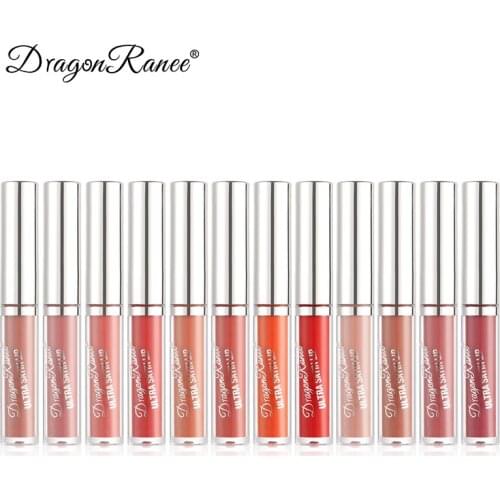 12 Color Matte Liquid Lipstick Waterproof Long Lasting Lip Plumper Makeup Lipstick Velvet Gloss Lip Gloss Cosmetics TSLM1