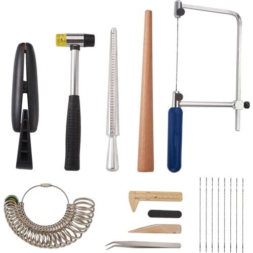 Metal Jewelry Making Tool Measuring Stick Mandrel Ring Sizer Adjuster Set