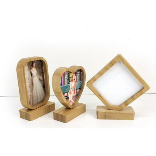 Desktop Decoration Thermal Transfer Bamboo Photo Frames Crafts Sublimation Blank Picture Rahmen For Christmas Gifts