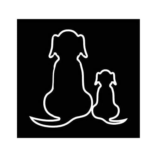 Novelty Creative Car Stickers Two Dogs Waiting Waterproof Window Decals KK Vinyl Motorcycle Accessories PVC 12cm X 12cm