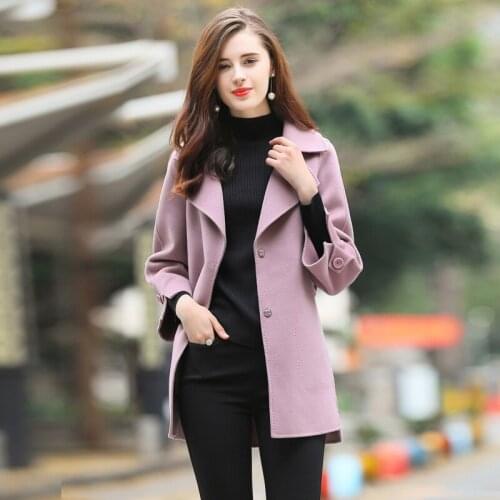 Autumn Winter Coat Women 100% Wool Coat Female Spring 2020 Womens Jacket Double-side Cashmere Coats Outerwear WYQ1245