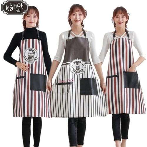 Hair Salon Oil Head Retro Apron Leather Halter Neck Technician Work Clothes Cafe Fashion Large Work Clothes Apron