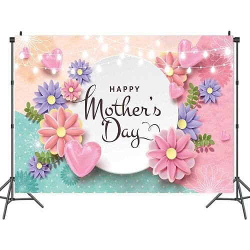 Surprise Party Sweet Mothers Day Background for Mom Portrait Photography Decors Photographic Backdrops Photocall Studio