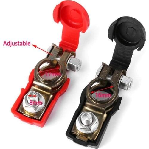 Auto Car Battery Terminal Connector Battery 1 Pair Quick Release Battery Terminals Clamps Cap Clips Copper For Car Truck Caravan