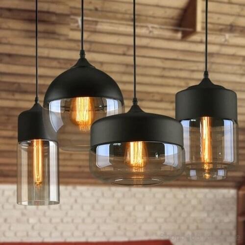 Nordic Retro Glass Pendant Lamps Personality Creative Dinning Room Lamp Bedroom Living Room Pendant Home Deco Light Fixtures