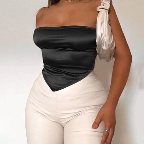 TIESOME Solid Color Sexy Corset Tops Women Slim Skinny External Wear White Crop Tops Streetwear Backless Sleeveless Camisole