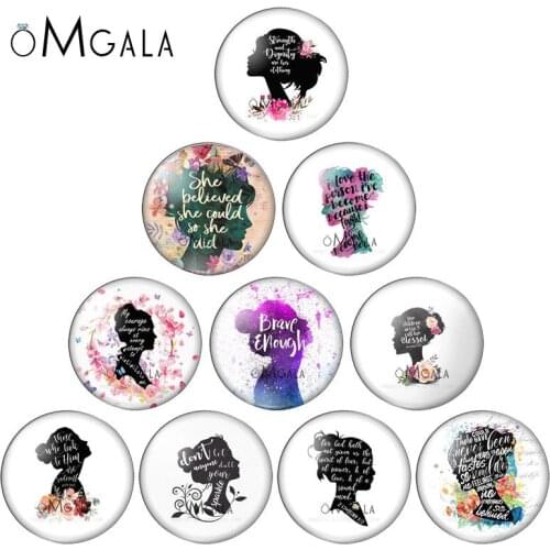Flowers Women Head of Bible Verse Patterns 10mm/12mm/16mm/18mm/25mm Round Photo Glass Cabochon Demo Flat Back Making Findings