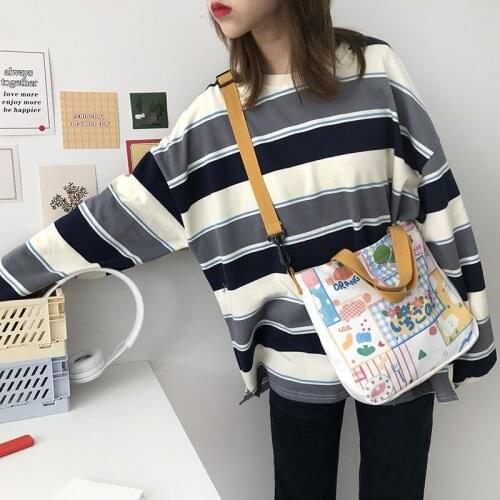 Youda Ladies Fashion Canvas Small Square Bag Korean Version Multifunctional Cute Cartoon One-shoulder Diagonal Mobile Phone Pack