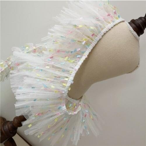 1M 9CM Wide Ethnic Style Colored Mesh Lace Tassel Handmade Diy Accessories Spike Tablecloth Curtain Trims Dress Decoration