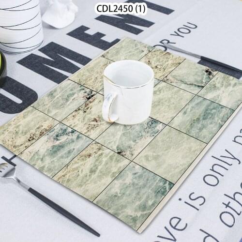 1 Piece Marble Pattern Stone Printed Napkin Cloth Home Table Decoration Table Mat Untersetzer Coaster 42 * 32 Servilletas Tela