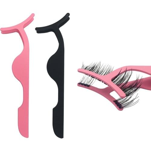 1PC False Eyelash Tweezers False Eyelashes Applicator Eyelash Extension Curler Nipper Auxiliary Clamp Makeup Forceps Tools