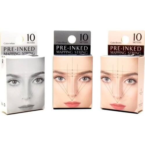 1Pcs Microblading Pre Inked Mapping String Line with Color Eyebrow Brow Mapping for Microshading Permanent Makeup