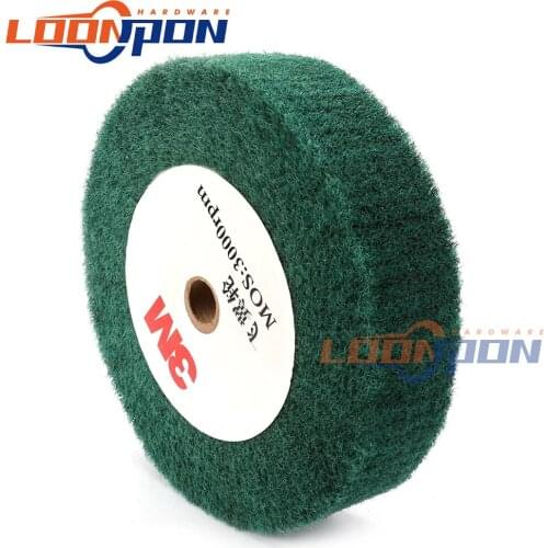 100/125/150/200/250/300mm Non-woven Scoury Pad Grinding Wheel Flap Mop Polishing Wheel Disc 180Grit 50mm Thickness 1Pc