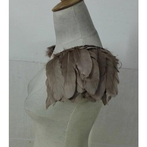 2018 Promotional handmade goose feather shoulder epaulette #FSP18001