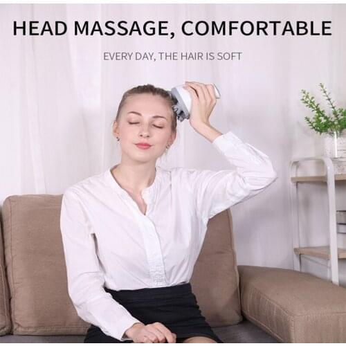 2021 Upgraded waterproof electric head massager wireless scalp massage full body vibration massage health human cat dual purpose