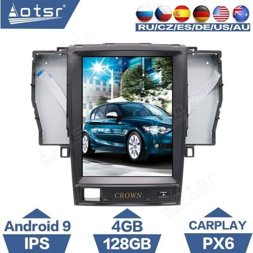 4+128G For Toyota Crown Android Car Multimedia Player 2006 - 2009 PX6 Tesla style Radio Carplay GPS Navigation Stereo Headunit