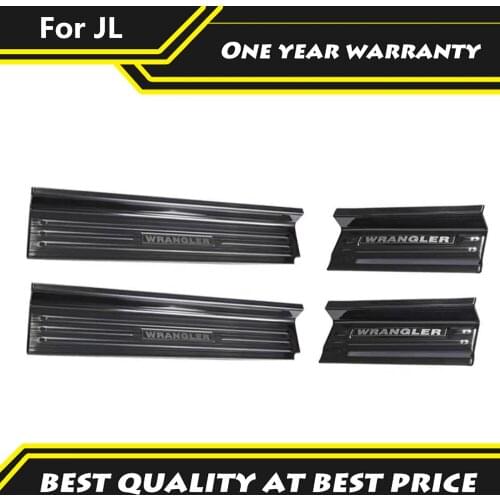 4 Doors Stainless Steel Welcome Outer Pedal Door Sill Panle Fit For Jeep Wrangler JL 2018-2021 Car Protection Accessories