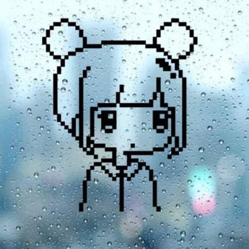 Black/Sliver Cute Kawaii Cartoon Anime Girl Vinyl Car Body Decals Window Door Decal Funny Top Quality Rainproof S1339