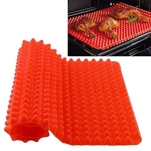 BBQ Pastry Silicone Cooking Mat Baking Mould Red Pyramid Nonstick Pan Pad CookingTools Oven Baking Tray Kitchen Bakeware Gadgets