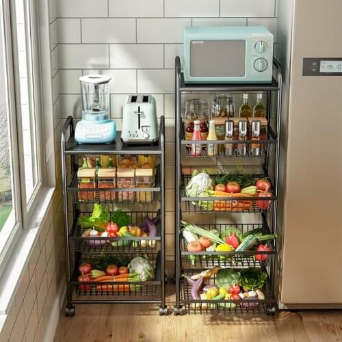 GY Kitchen Crack Storage Rack Vegetable Storage Floor Multi-Layer Drawer-Type Narrow Gap Push-Pull Fruit and Vegetable Basket