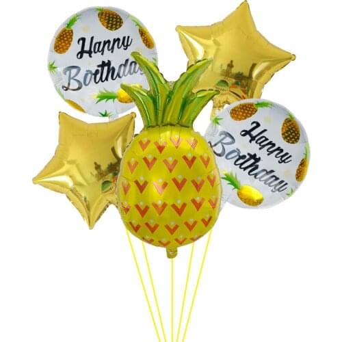 5pcs/lot Fruit Pineapple Series Set Aluminum Balloons Wedding Party Decoration Decoration Balloons 18inch Star Kids Toys Globos