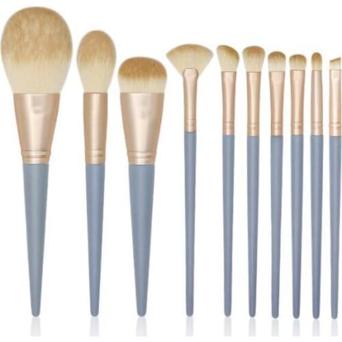 GUJHUI 10pcs Professional Makeup Brush Set Soft Fur Beauty Highlighter Powder Foundation Concealer Multifunctional Cosmetic Tool