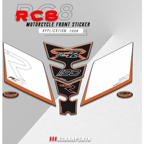 New sale Front Fairing Motorcycle Number Board 3D Gel Protector stickers decals for KTM RC8 2008 ktm rc8 Protector decorative