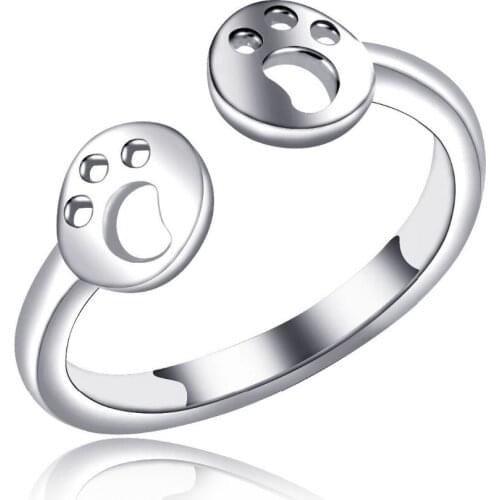 New Fashion Open Adjustable Fish Bone Double Fish Geometric Hollow Round Rings For Women Simple Silver Metal Rings Jewerly Gift