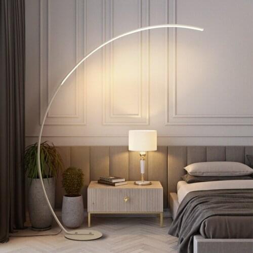 The new fishing floor lamp curved living roomthree-color bedroom led bedside lamp