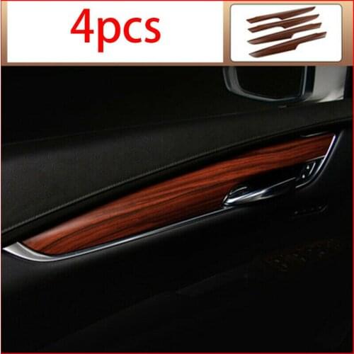 For Cadillac XT5 2016 2017 2018 2019 Peach wood grain Interior Door Stripe Decoration Trim 4pcs