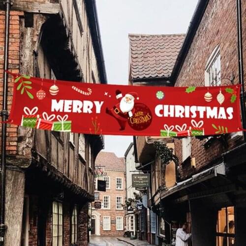 Santa Claus Outdoor Banner Merry Christmas Decoration for Home 2021 Christmas Ornaments Noel Natal Happy New Year 2021