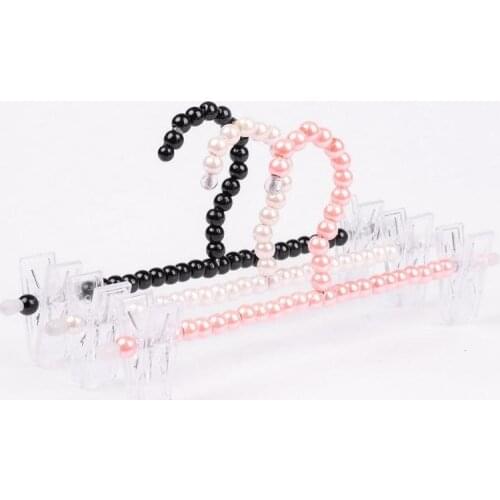 30cm Plastic pearl hanger multifunctional pants clip thickening overstretches pants clip slip-resistant trousers hanger