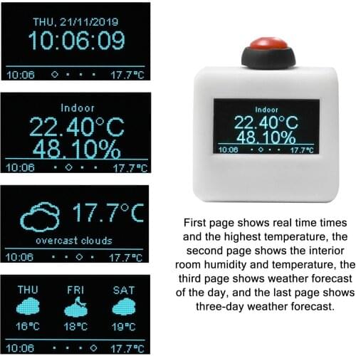 Connected to the WiFi Clock Household Mini Size Portable LCD Wifi Weather Clock with Automatic Time Calibration Function